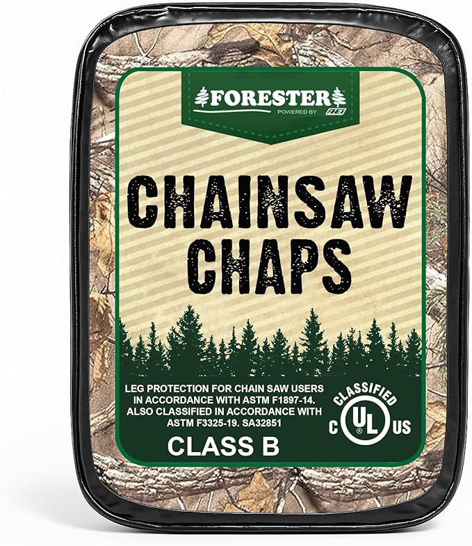 FORESTER Chainsaw Chaps for Men & Women | Apron-Style Chaps with Pocket & Adjustable Waist | Chainsaw Safety Equipment