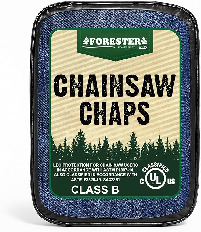FORESTER Chainsaw Chaps for Men & Women | Apron-Style Chaps with Pocket & Adjustable Waist | Chainsaw Safety Equipment