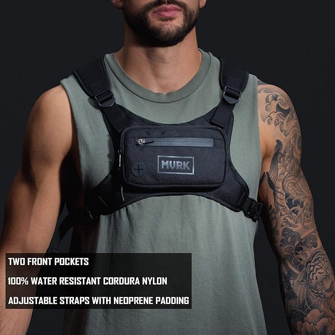 MVRK Water Resistant Running Vest Chest Pack, Phone Holder for Running, Lightweight Training Pack with Reflective Detail