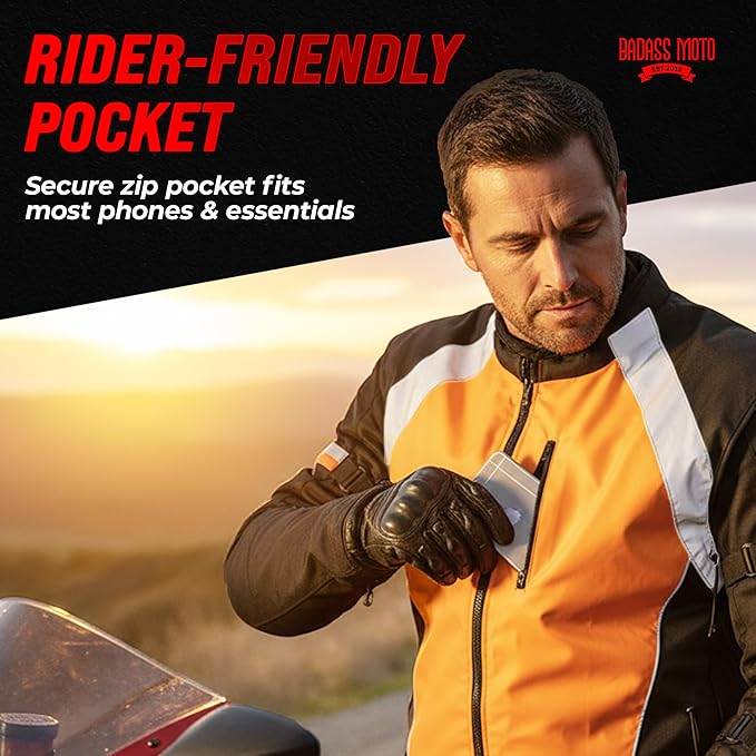 Badass Moto Safety Vest With Pockets. Motorcycle Reflective Vest For Motorcycle Jacket. High Visibility Running Vest