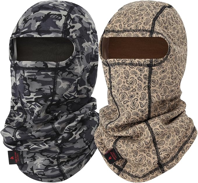 FR Face Mask for Men – Fire Resistant Balaclava Welding Head Cover, 100% Cotton Full Face Hood & Neck Protector