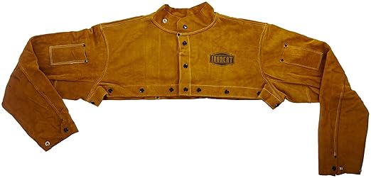 IRONCAT 7000 Cowhide Leather Welding Cape Sleeve - Golden Yellow, XX-Large Size Cape Jacket with Heat Resistance. Welding Gears