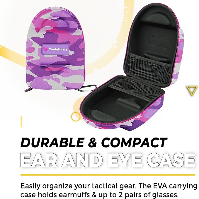 TradeSmart All-in-One Shooting Ear Protection - Comfort+ NRR 28 Earmuffs, Glasses & Earplugs + Carry Case