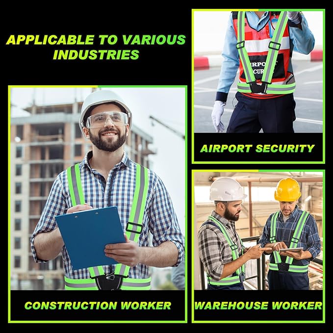 Hercicy 30 Pcs Green Reflective Vest High Visibility Safety Vest Adjustable Straps for Job Site Crew Construction Traffic Control Warehouse Use (Green)