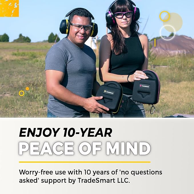 TradeSmart All-in-One Shooting Ear Protection - Comfort+ NRR 28 Earmuffs, Glasses & Earplugs + Carry Case