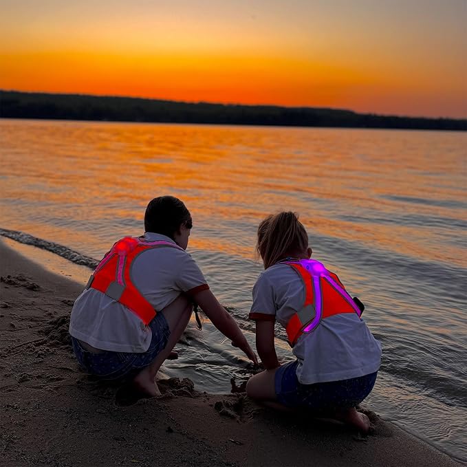 noxgear TracerJr - Child Illuminated and Reflective Safety Vest - Durable, Highly Adjustable - for Biking or Outdoor Play