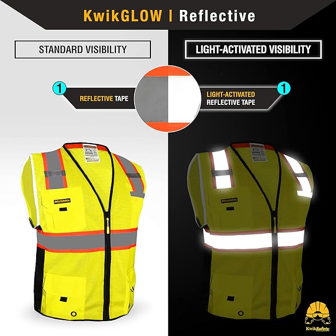 KwikSafety - BIG KAHUNA Safety Vest | Base & Limited Edition | Class 2 Reflective Vest ANSI OSHA Safety Vest for Men