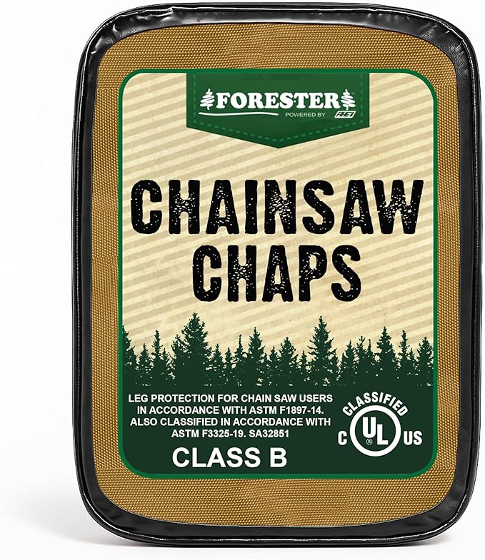 FORESTER Chainsaw Chaps for Men & Women | Apron-Style Chaps with Pocket & Adjustable Waist | Chainsaw Safety Equipment