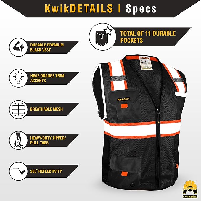 KwikSafety - BIG KAHUNA Safety Vest | Base & Limited Edition | Class 2 Reflective Vest ANSI OSHA Safety Vest for Men