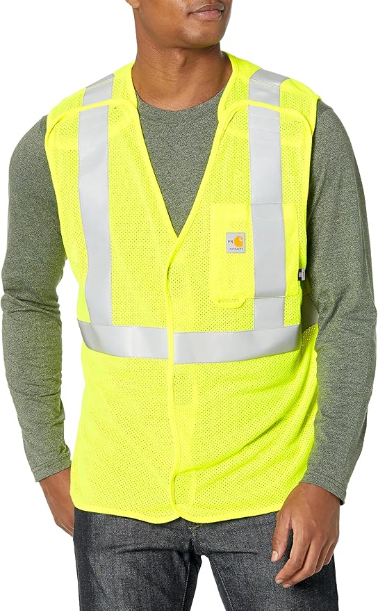 Carhartt Men's Flame Resistant High-Visibility Mesh Class 2 Vest