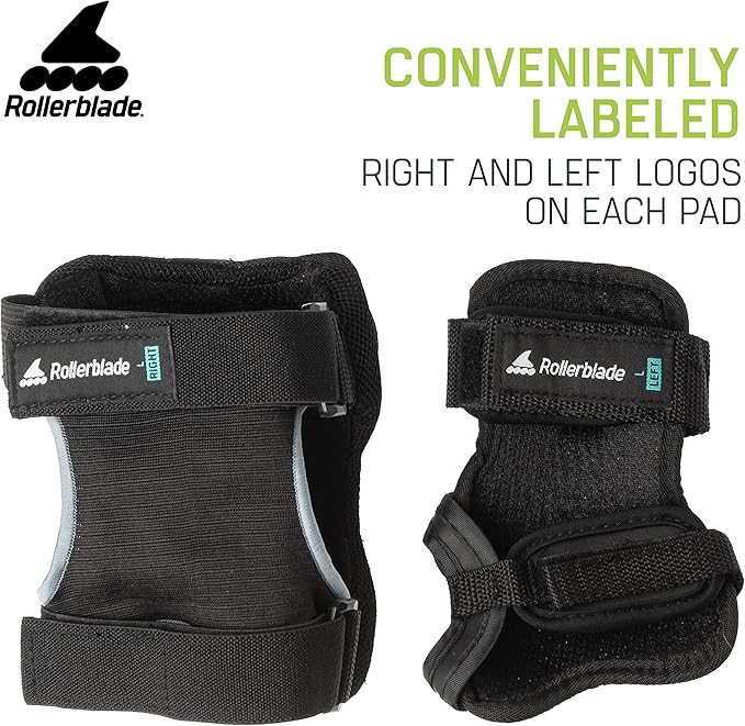 Rollerblade Skate Gear 3 Pack Protective Gear, Knee Pads, Elbow Pads and Wrist Guards, Inline Skating, Multi Sport Protection, Unisex, Black