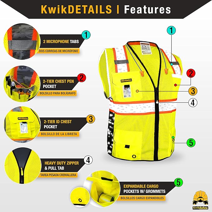 KwikSafety - BIG KAHUNA Safety Vest | Base & Limited Edition | Class 2 Reflective Vest ANSI OSHA Safety Vest for Men