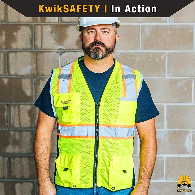 KwikSafety - BIG KAHUNA Safety Vest | Base & Limited Edition | Class 2 Reflective Vest ANSI OSHA Safety Vest for Men