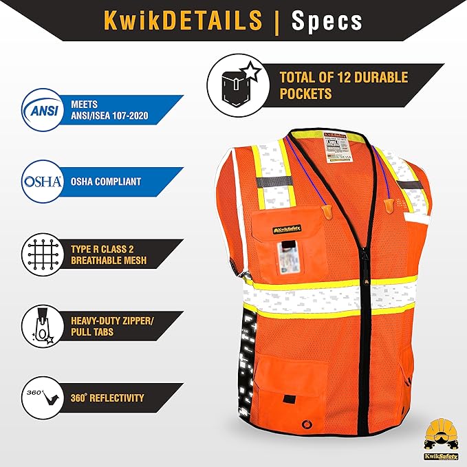 KwikSafety - BIG KAHUNA Safety Vest | Base & Limited Edition | Class 2 Reflective Vest ANSI OSHA Safety Vest for Men