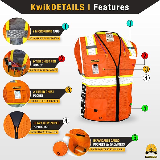 KwikSafety - BIG KAHUNA Safety Vest | Base & Limited Edition | Class 2 Reflective Vest ANSI OSHA Safety Vest for Men