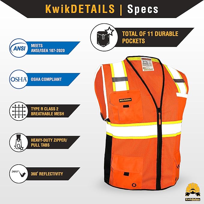 KwikSafety - BIG KAHUNA Safety Vest | Base & Limited Edition | Class 2 Reflective Vest ANSI OSHA Safety Vest for Men