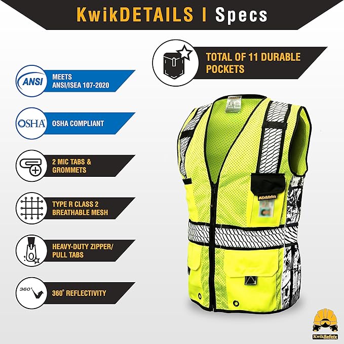 KwikSafety - Charlotte, NC - RoadBOSS Econ & Premium Safety Vest Class 2 Reflective Vest ANSI OSHA Safety Vest for Men