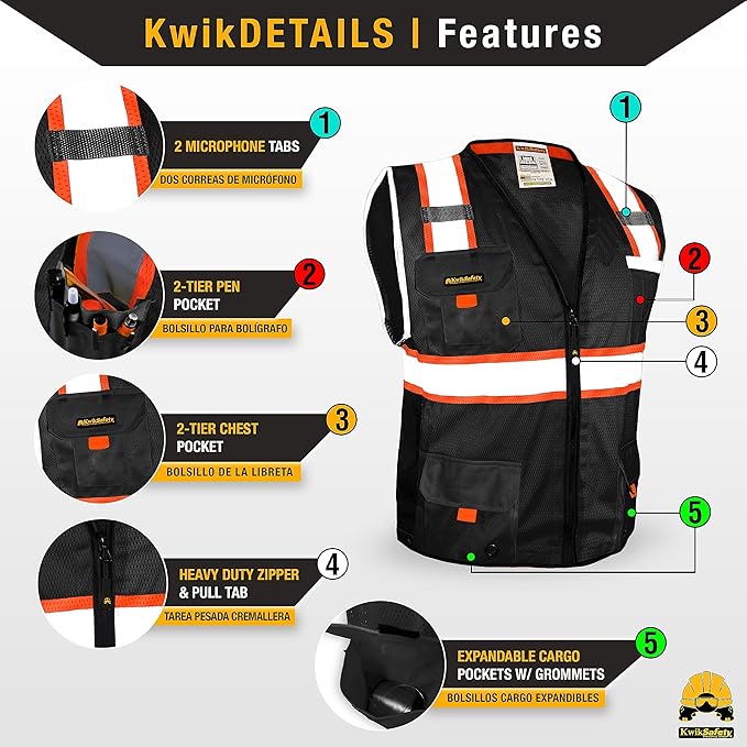 KwikSafety - BIG KAHUNA Safety Vest | Base & Limited Edition | Class 2 Reflective Vest ANSI OSHA Safety Vest for Men